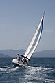 Sailboat heeling when sailing close hauled