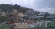 建設中の神村学園前駅（2010年2月22日）