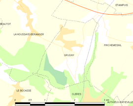 Mapa obce Grugny