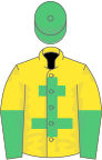 Yellow, Emerald Green Cross of Lorraine, halved sleeves, Emerald Green cap