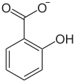 Deutsch: Struktur des Salicylat-Ions English: Structure of the Salicylate ion