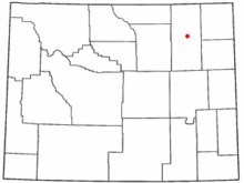 Gillette şehrinin Wyoming eyaletindeki'deki konumu.