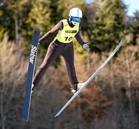 Lara Logar beim Nordic-Mixed-Team-Wettbewerb