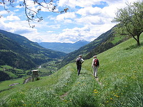 Meraner Höhenweg in South Tyrol Texel group mountains,   ...  map