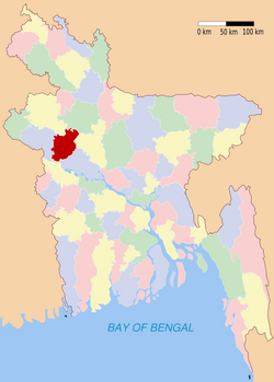 诺多尔县於孟加拉位置圖
