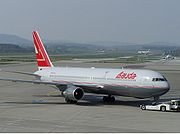 Boeing 767 van Lauda Air op de luchthaven van Zürich