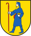 Coat of Arms of Bever featuring pilgrim with pastoral staff