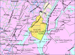 Census Bureau map of Jersey City, New Jersey
