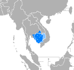 Мапа поширення кхмерської мови