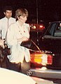 Liza Minnelli arrives at the original Spago on Sunset Boulevard, 1988, photo by Alan Light