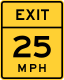 Zeichen W13-2 Richtgeschwindigkeit in der Ausfahrt