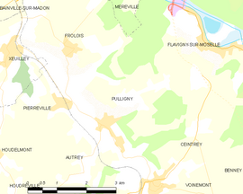 Mapa obce Pulligny