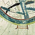 Detalle do mapa da obra Etimologiarum de Isidoro de Sevilla. Sitúa Gallecia ocupando todo o norte da península ibérica. Copia do ano 946.