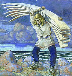 Калевипоэг, национальный эстонский герой (Оскар Каллис, 1912 год)