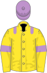 Yellow, mauve epaulets, armlets and cap