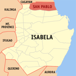 Mapa ng Isabela na nagpapakita sa lokasyon ng San Pablo.
