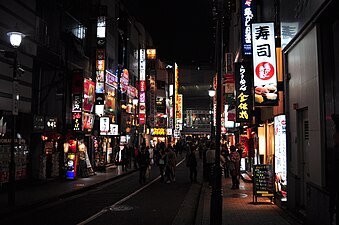 Strade di Shibuya di notte