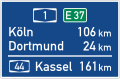 Zeichen 453 Entfernungstafel auf Autobahnen