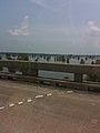 View of the south side of the I-10 bridge crossing the basin