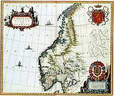 Старовинна карта Норвегії