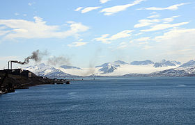 Isfjorden with Barentsburg town