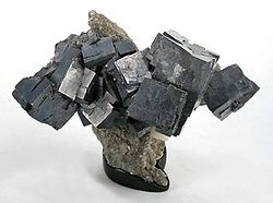 Cubic galena (lead ore) from the Sweetwater Mine of the Viburnum Trend (Reynolds County, Missouri).