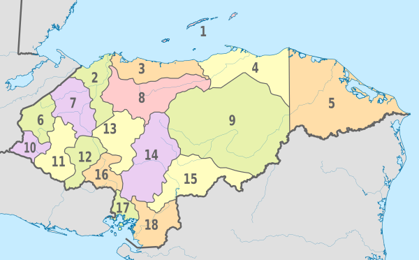 División territorial d'Hondures