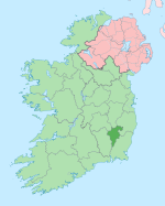 Comté de Carlow en vert sombre, Irlande en vert clair.