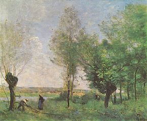 En les pintures de Jean-Baptiste Camille Corot (1796–1875), el verd dels arbres i la natura es va convertir en l'element central de la pintura, amb les persones en un paper secundari.