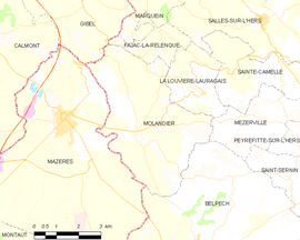 Mapa obce Molandier