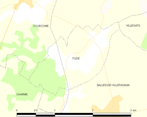 Poziția localității Tuzie