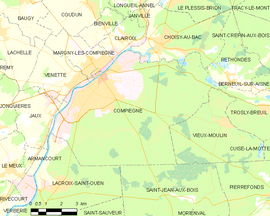 Mapa obce Compiègne