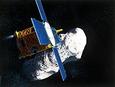 NASA's NEAR Spacecraft's Rendezvous with Asteroid Eros (Artist's Concept) (PIA18177).jpg