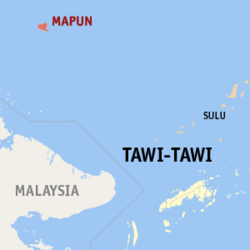 Peta Tawi-Tawi dengan Mapun dipaparkan