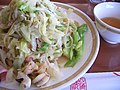 Served with thick noodles in Nagasaki