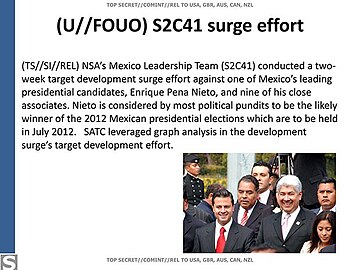 Pruebas del espionaje al presidente mexicano Enrique Peña Nieto y sus asociados.