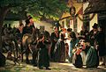Julius Exner: Et brudepars hjemkomst fra kirken, Amager, 1863