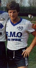 Jean-Michel Larqué sous les couleurs du Variétés Club de France en 1982.