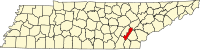 メグズ郡の位置を示したテネシー州の地図