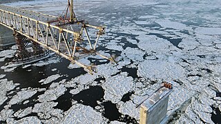 Le pont en construction le 1er décembre 2022.