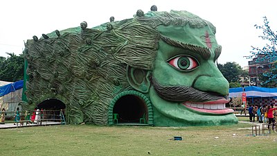 Pandal en forme de Mahishasura. Calcutta; 2016