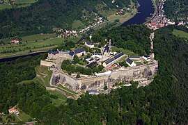 Vista aérea de la fortaleza de Königstein