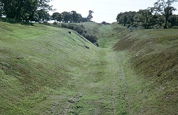 A section of the Antonine Wall just to the west of the fort.