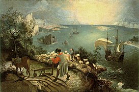 La caída de Ícaro, de Pieter Bruegel el Viejo, datación debatida.