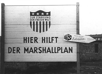 Hinweistafel auf den Marshallplan