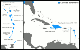 Antiguas colonias francesas en el Caribe.