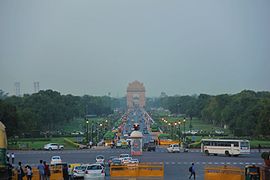 Vue du Rajpah depuis la colline de Raisina.