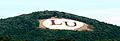 Monogram of Liberty University on Chandler's Mountain, Lynchburg VA.