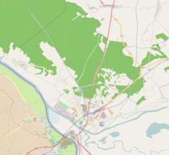 Mapa konturowa Kostrzyna nad Odrą, na dole znajduje się punkt z opisem „Kostrzyńsko-Słubicka Specjalna Strefa Ekonomiczna S.A.”