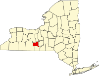スカイラー郡の位置を示したニューヨーク州の地図